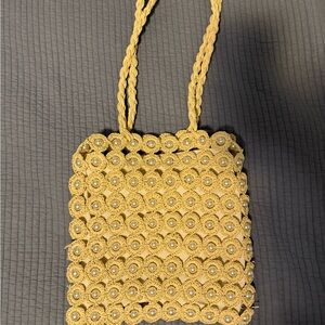 Haute Hippie Style Handwoven
Double Handle Straw Raffia Pearl
Embellished Tote